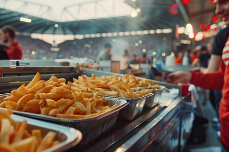 Backed up concession stand